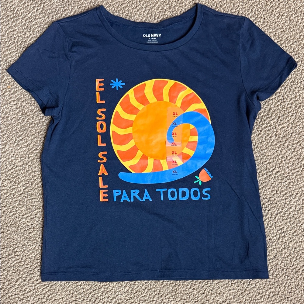 Old Navy Kids Dark Blue Sun and Wave Tee